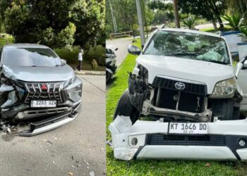 Laka Lantas di BTN PKT, Pengedara Xpender Seruduk Toyota Rush dari Arah Berlawanan
