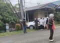 Laka Tunggal di Kawasan Hop Bontang, Mobil Hantam Tiang Listrik Hingga Pengemudi MD